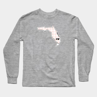 USA States: Florida (pink plaid) Long Sleeve T-Shirt